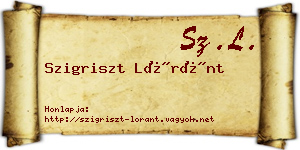 Szigriszt Lóránt névjegykártya