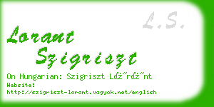 lorant szigriszt business card